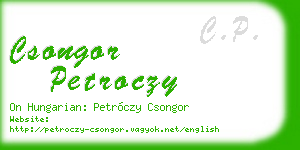 csongor petroczy business card