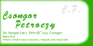 csongor petroczy business card